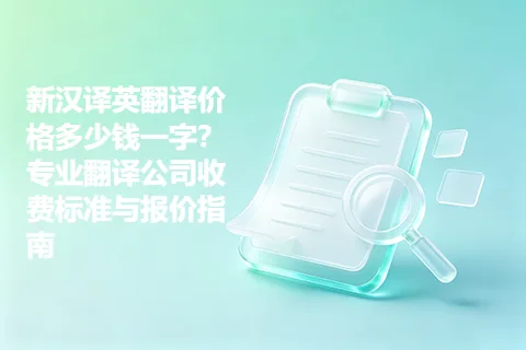 新汉译英翻译价格多少钱一字？专业翻译公司收费标准与报价指南