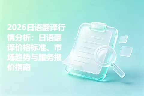 2026日语翻译行情分析：日语翻译价格标准、市场趋势与服务报价指南
