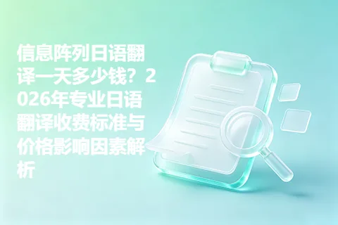信息阵列日语翻译一天多少钱？2026年专业日语翻译收费标准与价格影响因素解析