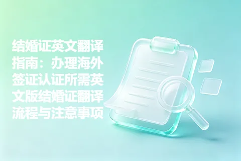 结婚证英文翻译指南：办理海外签证认证所需英文版结婚证翻译流程与注意事项