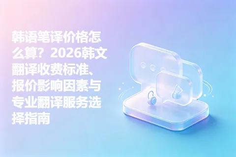 韩语笔译价格怎么算？2026韩文翻译收费标准、报价影响因素与专业翻译服务选择指南