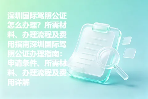 深圳国际驾照公证怎么办理？所需材料、办理流程及费用指南深圳国际驾照公证办理指南：申请条件、所需材料、办理流程及费用详解