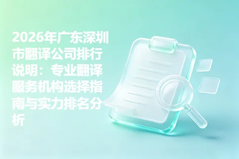 2026年广东深圳市翻译公司排行说明：专业翻译服务机构选择指南与实力排名分析