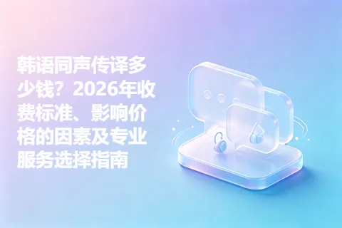韩语同声传译多少钱？2026年收费标准、影响价格的因素及专业服务选择指南