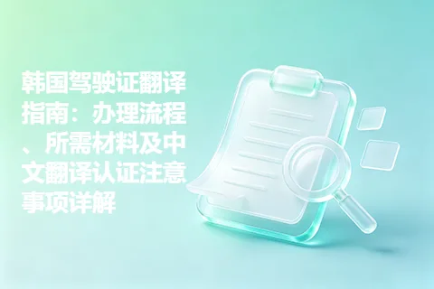 韩国驾驶证翻译指南：办理流程、所需材料及中文翻译认证注意事项详解