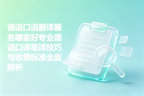 德语口语翻译服务哪家好专业德语口译笔译技巧与收费标准全面解析