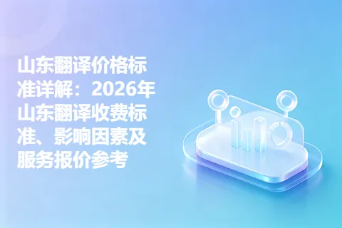 山东翻译价格标准详解：2026年山东翻译收费标准、影响因素及服务报价参考