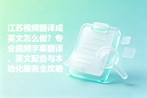 江苏视频翻译成英文怎么做？专业视频字幕翻译、英文配音与本地化服务全攻略