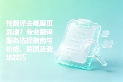 找翻译去哪里更靠谱？专业翻译服务选择指南与价格、资质及避坑技巧