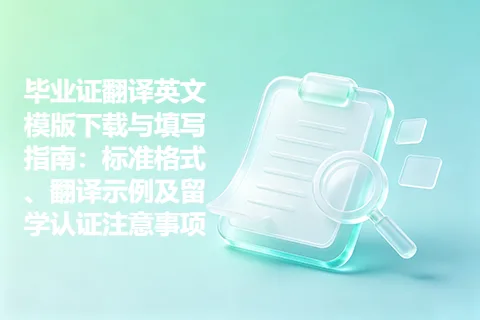毕业证翻译英文模版下载与填写指南：标准格式、翻译示例及留学认证注意事项