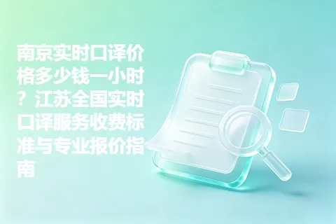 南京实时口译价格多少钱一小时？江苏全国实时口译服务收费标准与专业报价指南