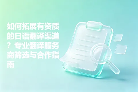 如何拓展有资质的日语翻译渠道？专业翻译服务商筛选与合作指南
