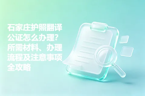 石家庄护照翻译公证怎么办理？所需材料、办理流程及注意事项全攻略