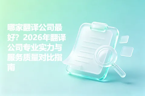 哪家翻译公司最好？2026年翻译公司专业实力与服务质量对比指南