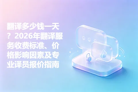 翻译多少钱一天？2026年翻译服务收费标准、价格影响因素及专业译员报价指南