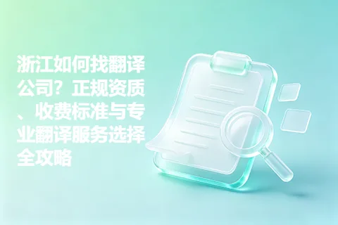 浙江如何找翻译公司？正规资质、收费标准与专业翻译服务选择全攻略