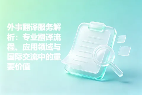 外事翻译服务解析：专业翻译流程、应用领域与国际交流中的重要价值