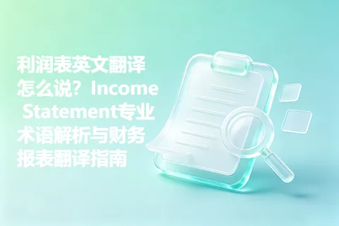 利润表英文翻译怎么说？Income Statement专业术语解析与财务报表翻译指南