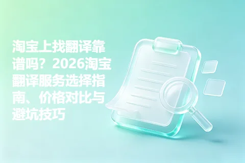 淘宝上找翻译靠谱吗？2026淘宝翻译服务选择指南、价格对比与避坑技巧