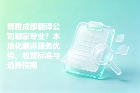 博雅成都翻译公司哪家专业？本地化翻译服务优势、收费标准与选择指南