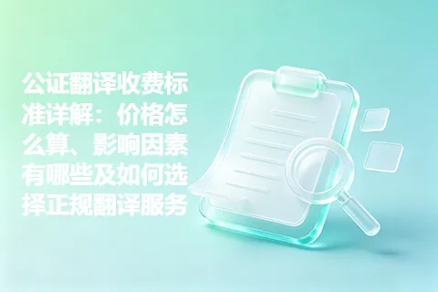 公证翻译收费标准详解:价格怎么算、影响因素有哪些及如何选择正规翻译服务
