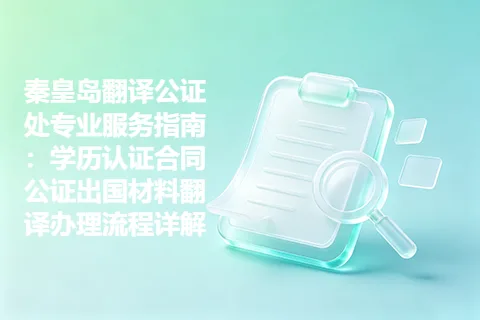 秦皇岛翻译公证处专业服务指南：学历认证合同公证出国材料翻译办理流程详解