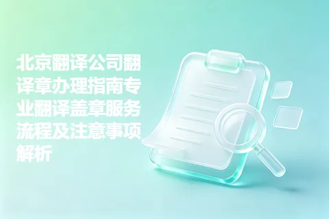 北京翻译公司翻译章办理指南专业翻译盖章服务流程及注意事项解析
