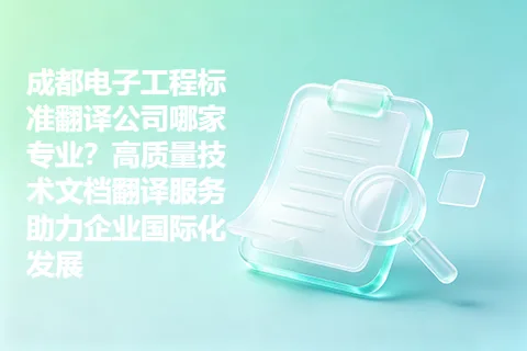 成都电子工程标准翻译公司哪家专业？高质量技术文档翻译服务助力企业国际化发展