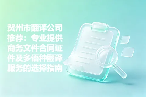 贺州市翻译公司推荐：专业提供商务文件合同证件及多语种翻译服务的选择指南