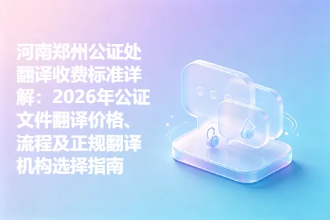 河南郑州公证处翻译收费标准详解：2026年公证文件翻译价格、流程及正规翻译机构选择指南