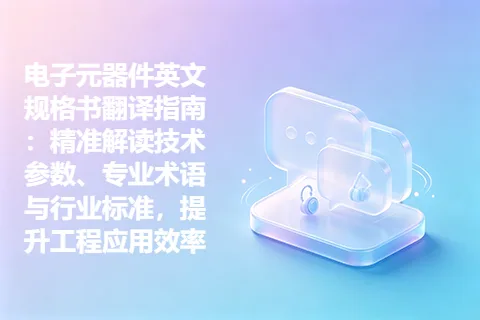 电子元器件英文规格书翻译指南：精准解读技术参数、专业术语与行业标准，提升工程应用效率