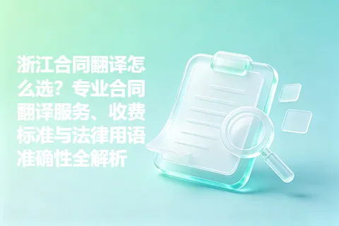 浙江合同翻译怎么选？专业合同翻译服务、收费标准与法律用语准确性全解析