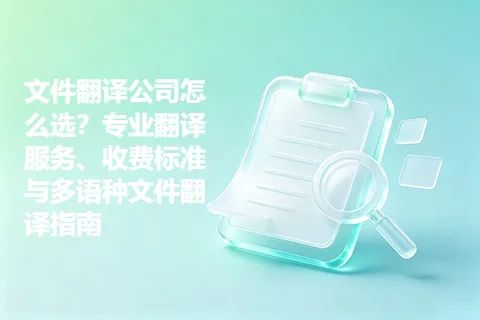 文件翻译公司怎么选？专业翻译服务、收费标准与多语种文件翻译指南