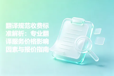 翻译规范收费标准解析：专业翻译服务价格影响因素与报价指南