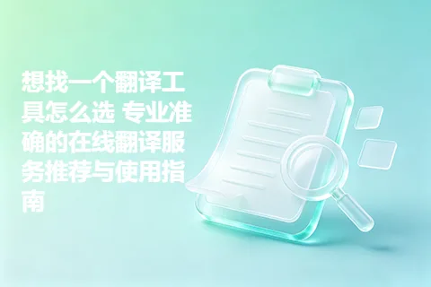 想找一个翻译工具怎么选 专业准确的在线翻译服务推荐与使用指南