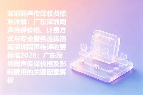 深圳同声传译收费标准详解：广东深圳同声传译价格、计费方式与专业服务选择指南深圳同声传译收费标准2026：广东深圳同声传译价格及影响费用的关键因素解析