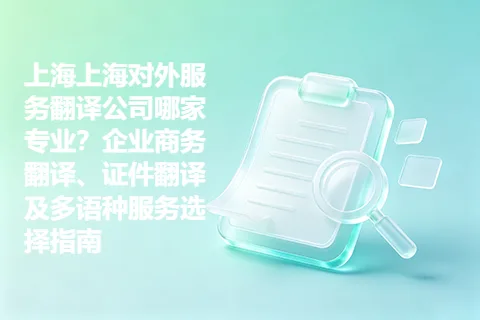 上海上海对外服务翻译公司哪家专业？企业商务翻译、证件翻译及多语种服务选择指南