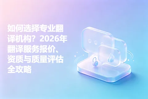 如何选择专业翻译机构？2026年翻译服务报价、资质与质量评估全攻略