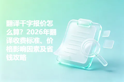 翻译千字报价怎么算？2026年翻译收费标准、价格影响因素及省钱攻略