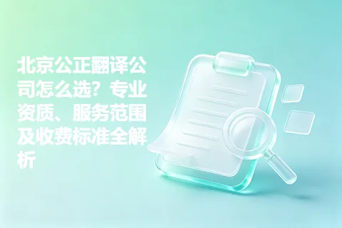 北京公正翻译公司怎么选？专业资质、服务范围及收费标准全解析