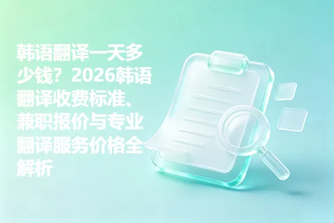韩语翻译一天多少钱？2026韩语翻译收费标准、兼职报价与专业翻译服务价格全解析