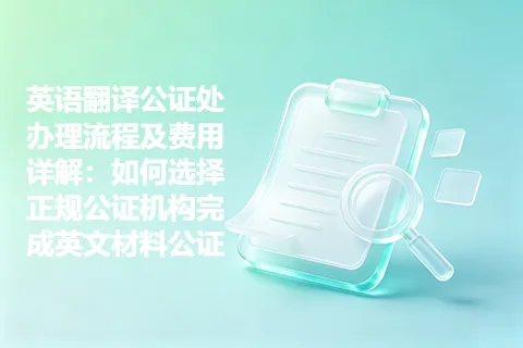 英语翻译公证处办理流程及费用详解：如何选择正规公证机构完成英文材料公证