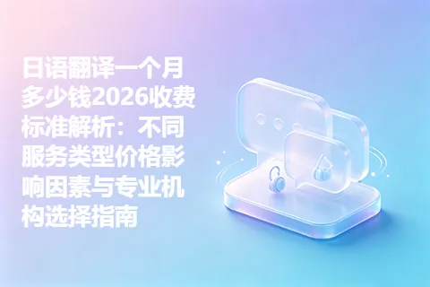 日语翻译一个月多少钱2026收费标准解析:不同服务类型价格影响因素与专业机构选择指南