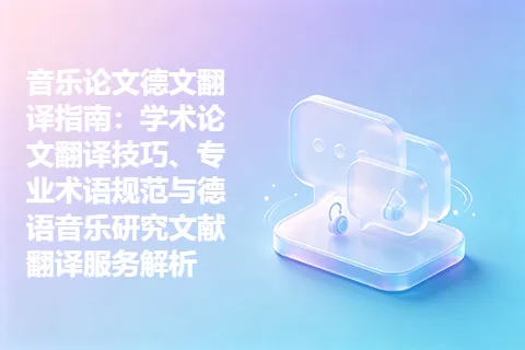 音乐论文德文翻译指南：学术论文翻译技巧、专业术语规范与德语音乐研究文献翻译服务解析