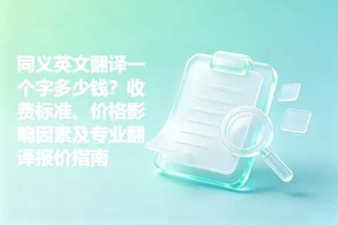 同义英文翻译一个字多少钱？收费标准、价格影响因素及专业翻译报价指南