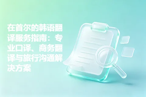 在首尔的韩语翻译服务指南：专业口译、商务翻译与旅行沟通解决方案