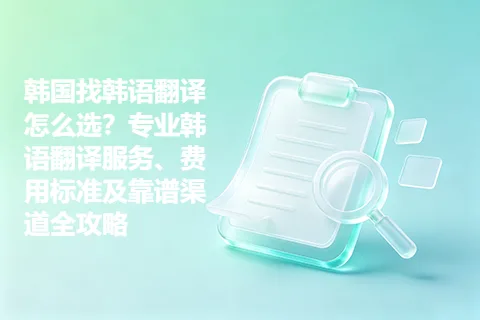 韩国找韩语翻译怎么选？专业韩语翻译服务、费用标准及靠谱渠道全攻略