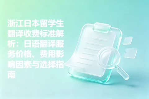 浙江日本留学生翻译收费标准解析：日语翻译服务价格、费用影响因素与选择指南