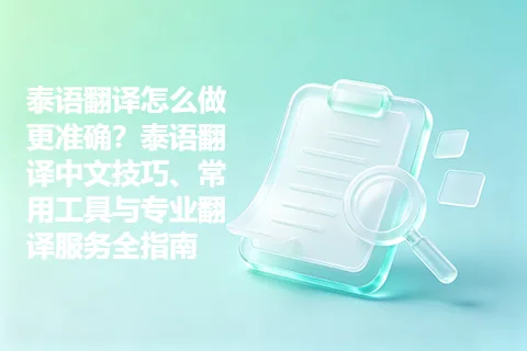 泰语翻译怎么做更准确？泰语翻译中文技巧、常用工具与专业翻译服务全指南