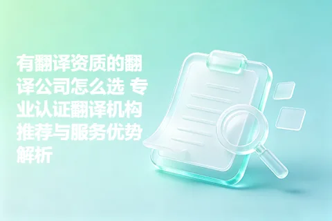 有翻译资质的翻译公司怎么选 专业认证翻译机构推荐与服务优势解析
